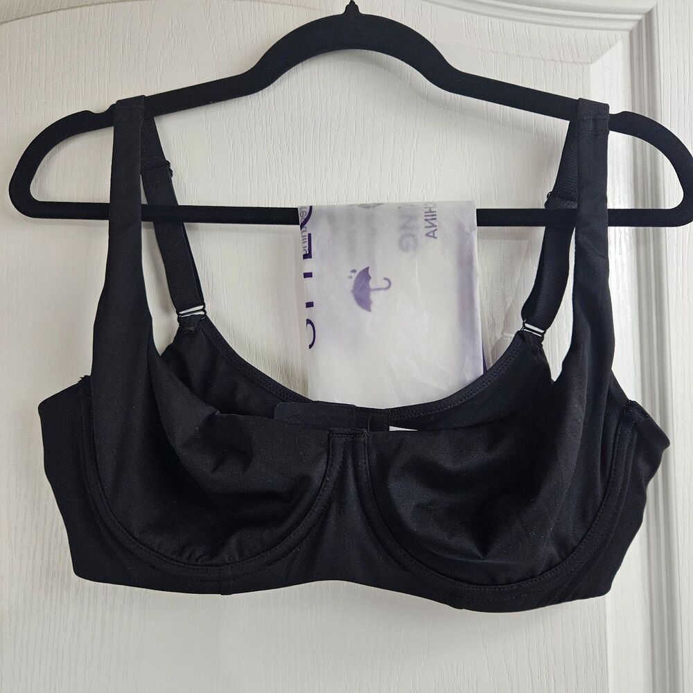 SheCurve Bra 38C Black Seamless Unlined Underwire Bra Demi Cup Stretch